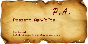 Poszert Agnéta névjegykártya
